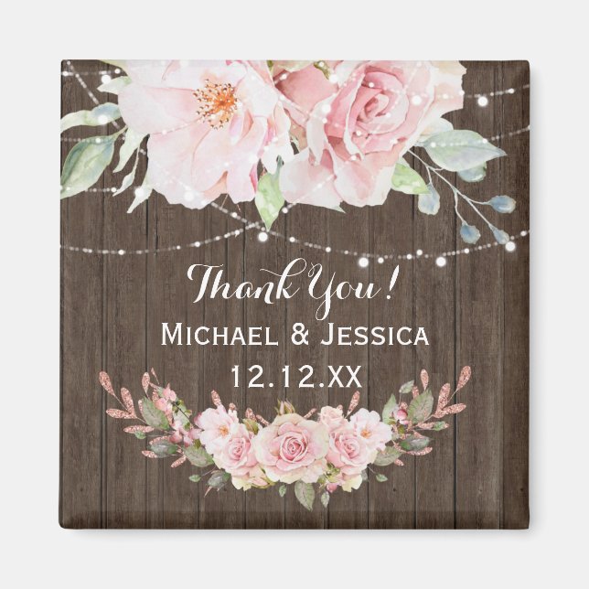 Imán Luces Rústicas de Madera Rosa (Frente)