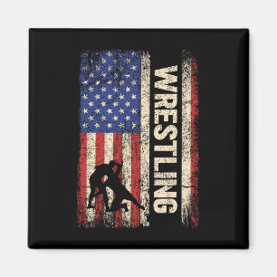 Imán Lucha Contra Ee.Uu. Bandera Americana Lucha Camisa
