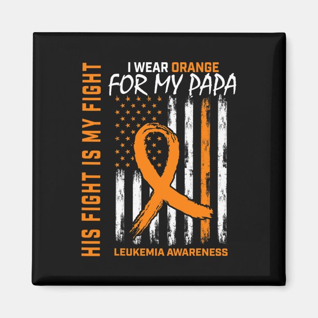 Imán Lucha contra la leucemia Naranja Conciencia sobre  (Frente)