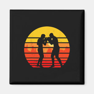 Imán Luchador de Muay Thai Vintage Retro Kickboxing Tai