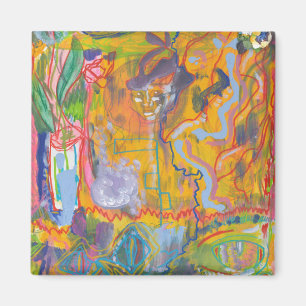 Imán Lucid Dreamer Arcoiris Rosa Resumen Pintura Art T