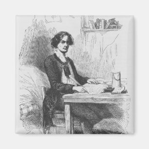 Imán Lucien de Rubempre que escribe una letra