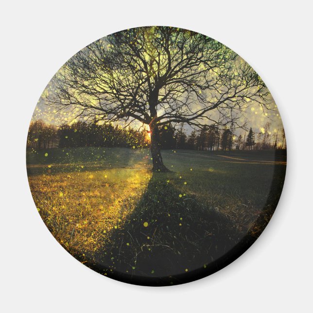 Imán Luciérnagas mágicas paisaje de ensueño (Frente)