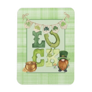 Imán Luck irlandés St Patrick's Day Gnome Shamrock Gree