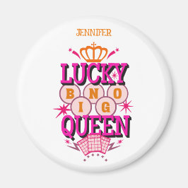 Imán Lucky Bingo Queen /editable nombre