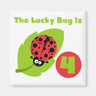Imán Lucky Bug 4º Camisetas de cumpleaños y regalos