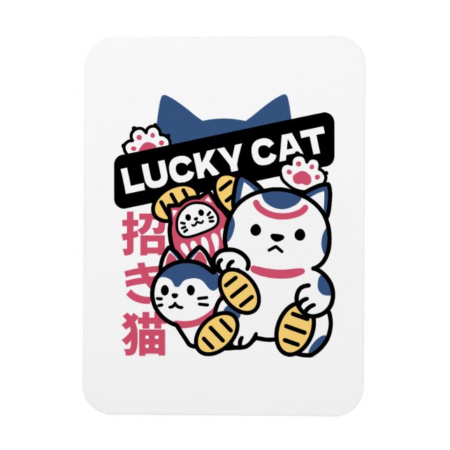 Imán Lucky Cat Maneki Neko – Japanese Fortune Cat  (Vertical)