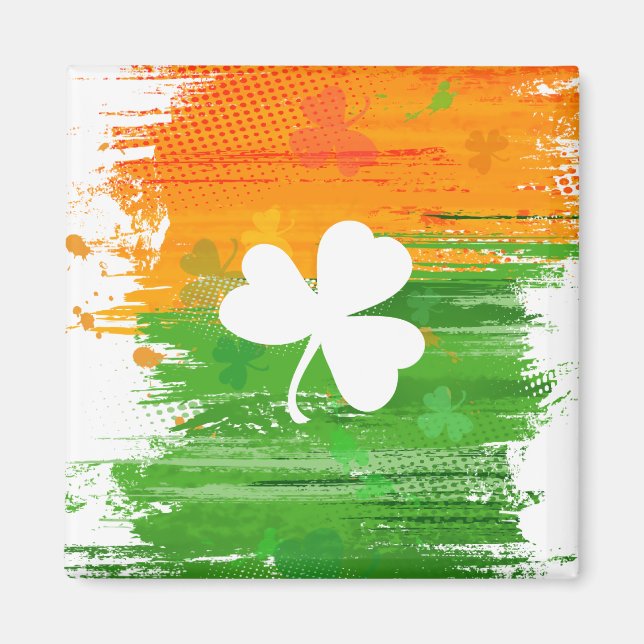 Imán Lucky Clover and Ink Background (Frente)