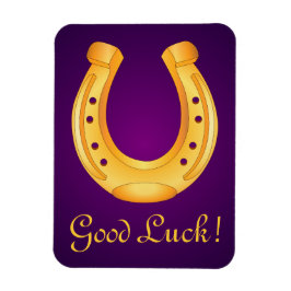 Imán Lucky Golden Horseshoe Buena Suerte Púrpura Profun