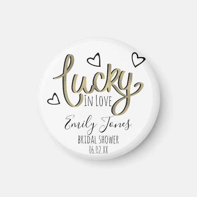 Imán Lucky in Love Hearts Bridal Shower (Frente)