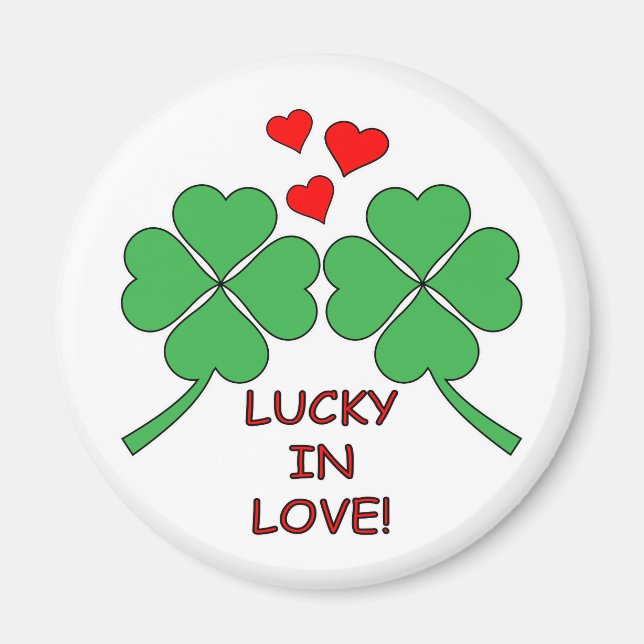 Imán Lucky In Love Hearts Clover (Frente)