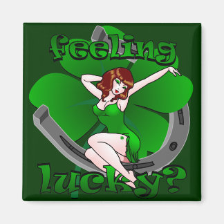 Imán Lucky Irish Pin Up Chica Fridge Magnet Regalos Afo