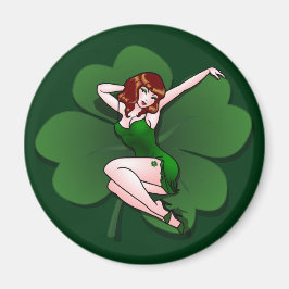 Imán Lucky Irish Pin Up Chica Fridge Magnet Regalos Afo