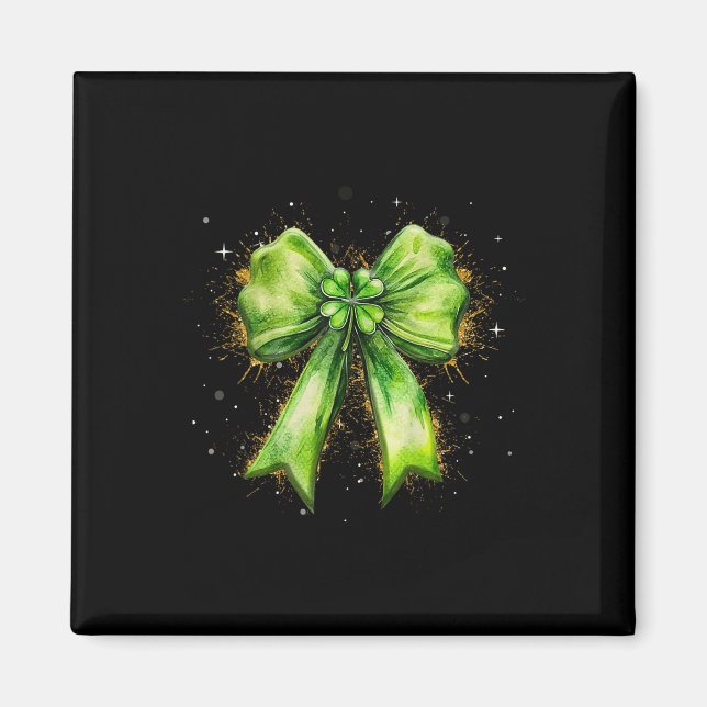 Imán Lucky Irish Shamrock Coquette Bow St. (Frente)