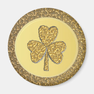Imán Lucky Irish Shamrock Gold Coin