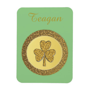 Imán Lucky Irish Shamrock Gold Coin Personalizado