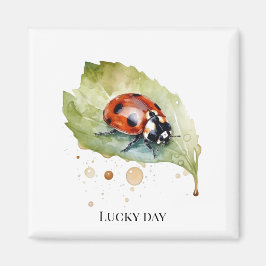 Imán Lucky Ladybug en Leaf