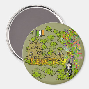 Imán Lucky Leprechaun y su castillo irlandés