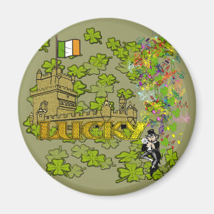 Imán Lucky Leprechaun y su castillo irlandés