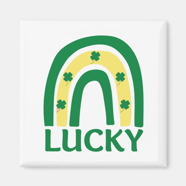 Imán Lucky Shamrock Rainbow St Patrys (Frente)