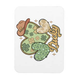 Imán Lucky Western St Patricks Day Heart Shamrock Irish