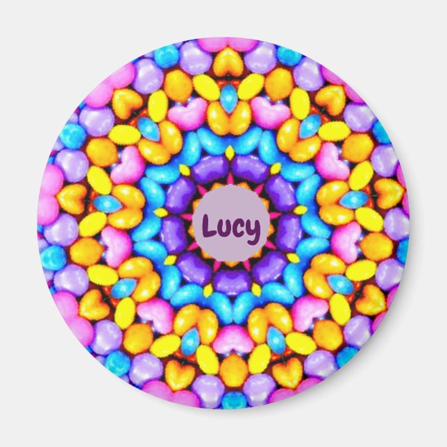 Imán LUCY ~ Fractal del patrón personalizado de Pascua  (Frente)