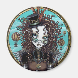 Imán "Lucy" Punk de vapor Aire Globo Fairy Art Magnet