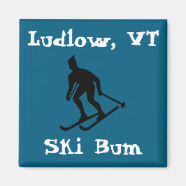Imán Ludlow, VT Vermont Ski Bum (esquí de montaña verde