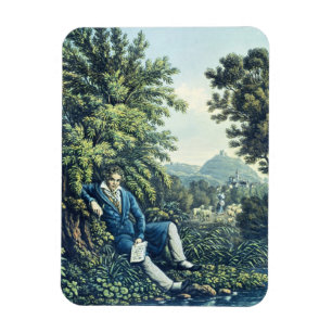 Imán Ludwig van Beethoven por un río (engravin