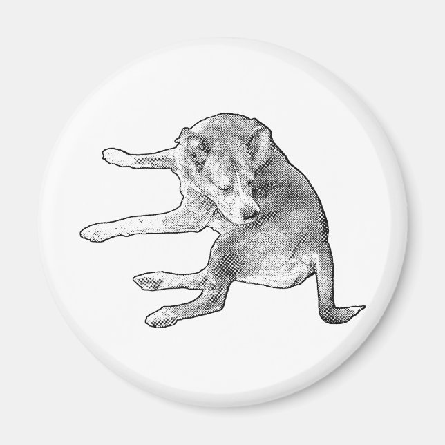 Imán Lugar de cachorro alegre (Frente)