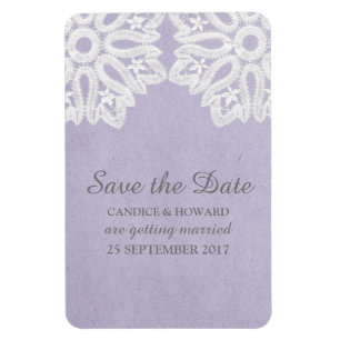 Imán Lugar Purple Elegant Save the Date Flexi Magnet