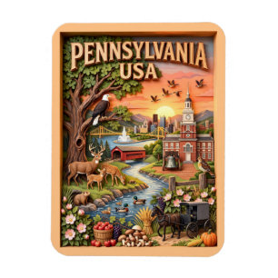 Imán Lugares emblemáticos de viaje de Pensilvania Vida