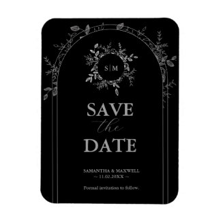 Imán Lujo Negro elegante  Guardar la Fecha 