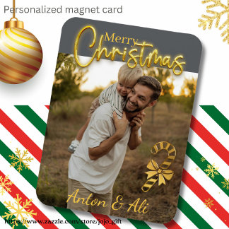 Imán Lujo personalizado letras doradas chic Navidad