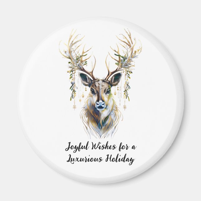 Imán Lujosos renos, deliciosos deseos para unas vacacio (Frente)