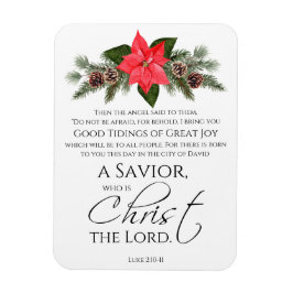Imán Luke 2:10-11 Good Tidings Poinsettia Navidades