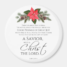 Imán Luke 2:10-11 Navidades de Poinsettia Scripture