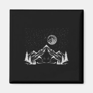 Imán Luna Bosque Montañas Árboles Naturaleza Exterior N