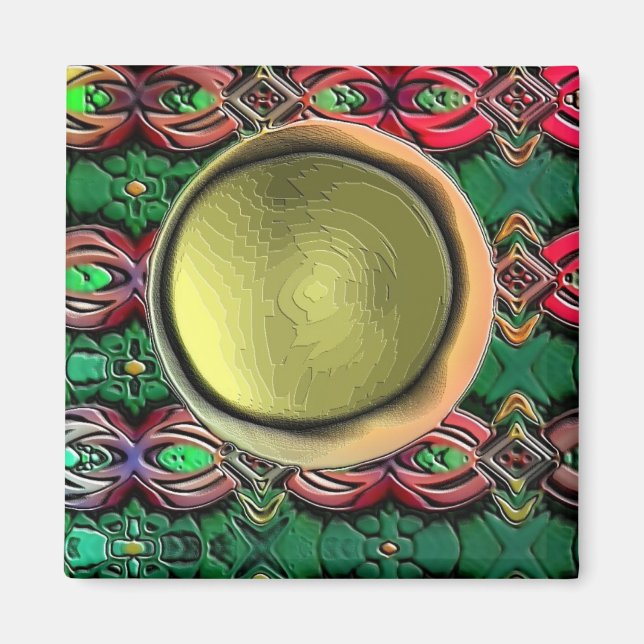 Imán Luna de bronce de Brass Center (Frente)