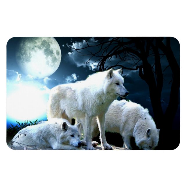 Imán Luna de lobo llena (Horizontal)