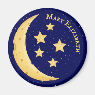 Imán Luna de queso y estrellas celestes personalizados