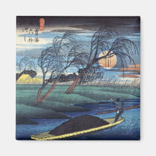 Imán Luna del otoño en Seba, Hiroshige