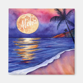 Imán Luna Llena Aloha Hawaiana de Kauai Magnet