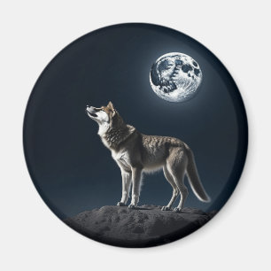 Imán Luna llena brillando en el lobo