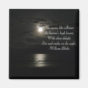 Imán Luna Llena sobre el agua en noche-con la poesía