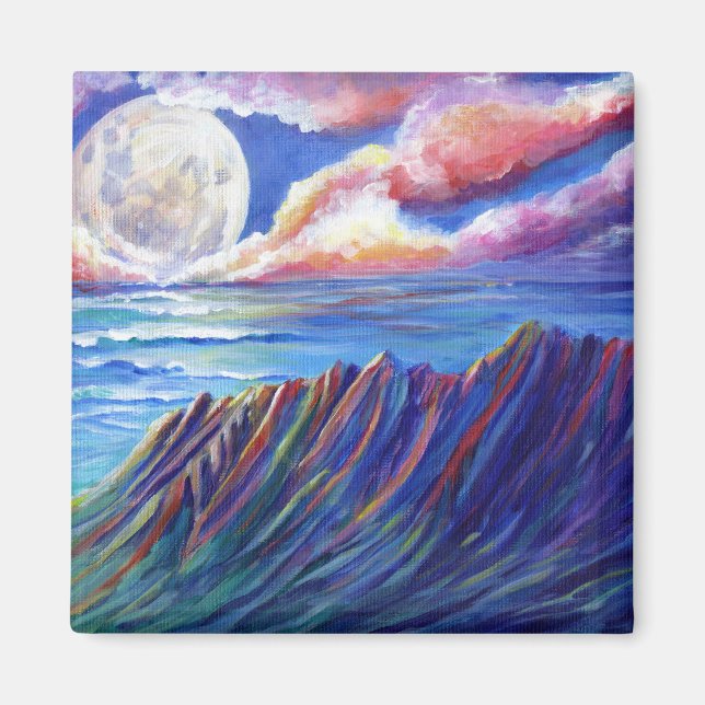 Imán Luna Llena sobre el valle de Kauai Kalalau (Frente)