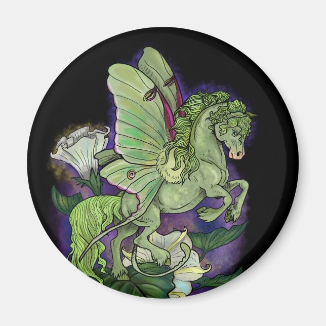 Imán Luna Moonduster Moth Fairy Horse Magnet (Frente)