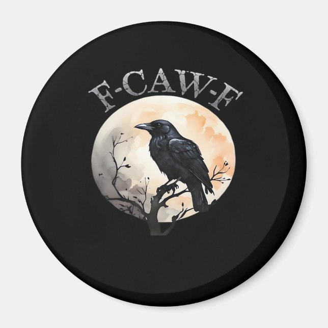 Imán Luna Pájaro Divertido Estilo Mínimo Limpio (Frente)