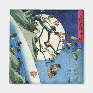 Imán Luna sobre una cascada, Hiroshige, Ukiyo-e