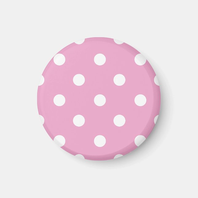 Imán Lunares Blancos sobre Rosa (Frente)